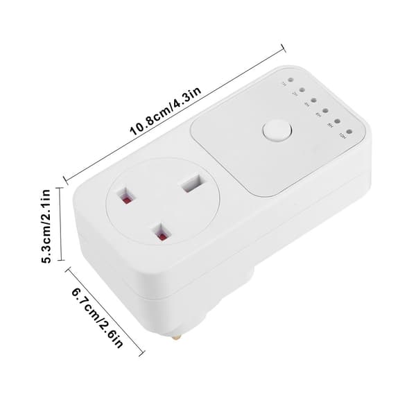 Elektronisk nedtællingsstik, tænd/sluk-timer, 100-240V (BS)