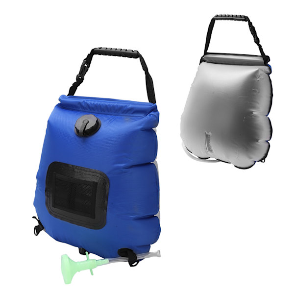 Bærbar utendørs solcelledusjpose 20L sammenleggbar solvarme campingdusjpose for fotturer backpacking