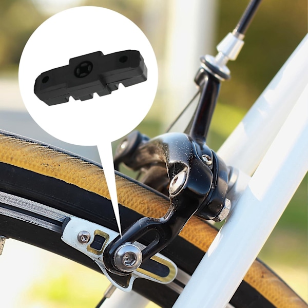 4 stk. cykelbremseklods udskiftning kompatibel med Magura HS11/HS22/HS24/HS33 gummi landevejscykel bremsecover, cykeltilbehør sort