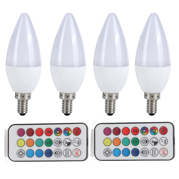 3W RGB färgskiftande ljusglödlampa med fjärrkontroll för heminredning 85265V(E12 RGbPure White 6000K)