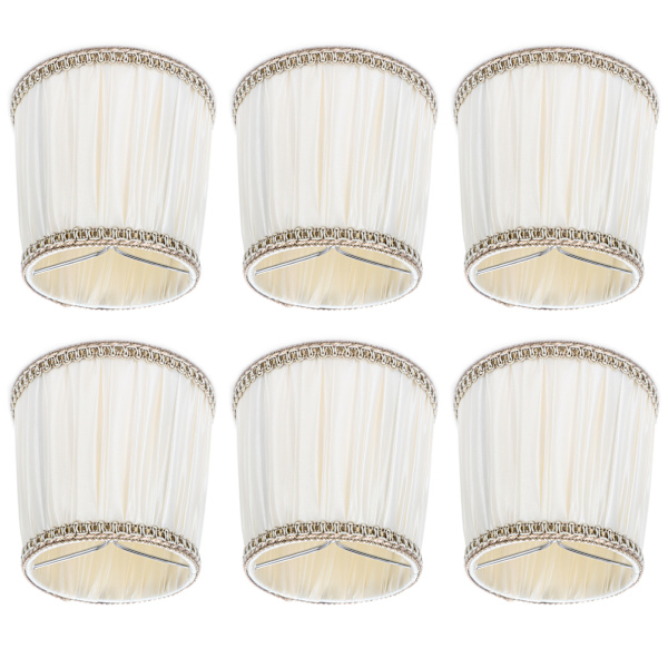 6 Stk Stof Lampeskærm Moderne Lysekrone Bordlampe Cover til E14 Screw Home Accessory