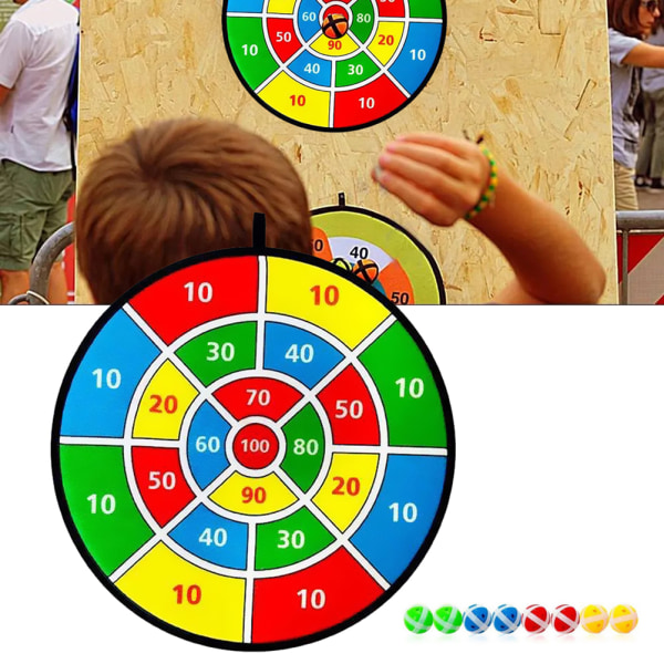 Dartbrettsett for barn Dartbrett med 8 klebrige baller Sikkert dartspill for barn bursdagsgave
