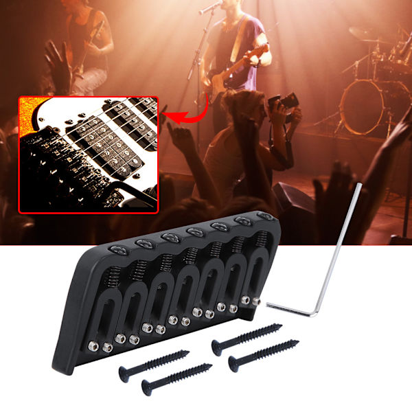 7-strängad sadelbrygga i svart metall, tillbehör till musikinstrument för elgitarr