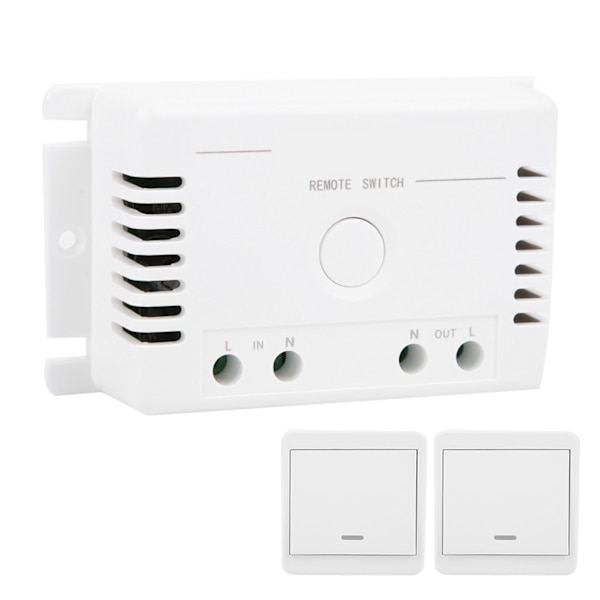 433MHz trådløs kontakt fjernbetjening Dobbelt kontrolpanel relæsender AC85‑250V
