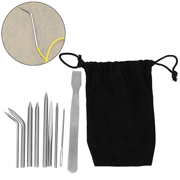 9st rostfritt stål paraplyrep nålar Armband stickning set DIY-tillbehör