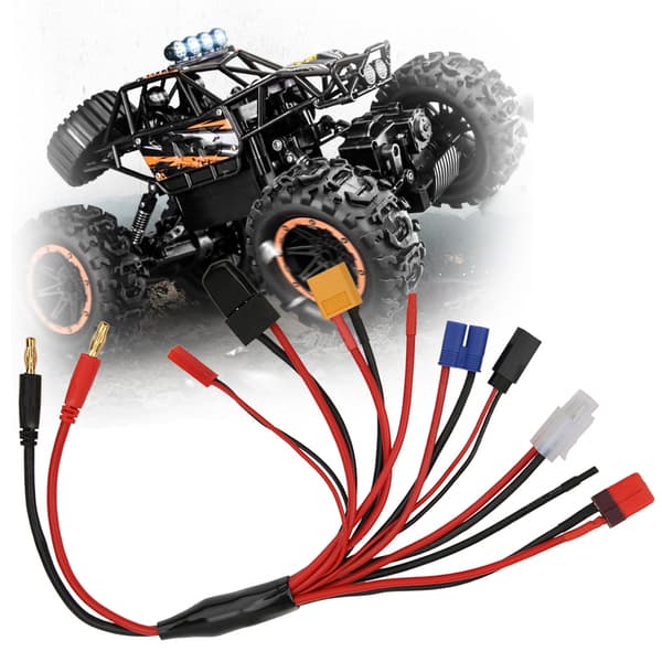 4,0 mm bananstik 8-i-1 multifunktionsopladeradapter til RC-opladere RC-batterier sort og rød
