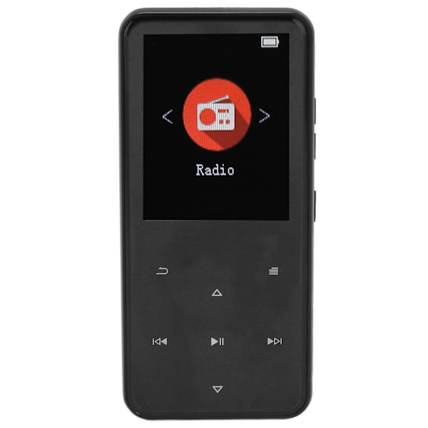 MP3-spiller 2,4 tommer Smart HD støyreduksjon berøringsskjerm FM-radio 16 GB Bluetooth 5.0 musikkspiller med minnekort Svart 32 GB minnekort