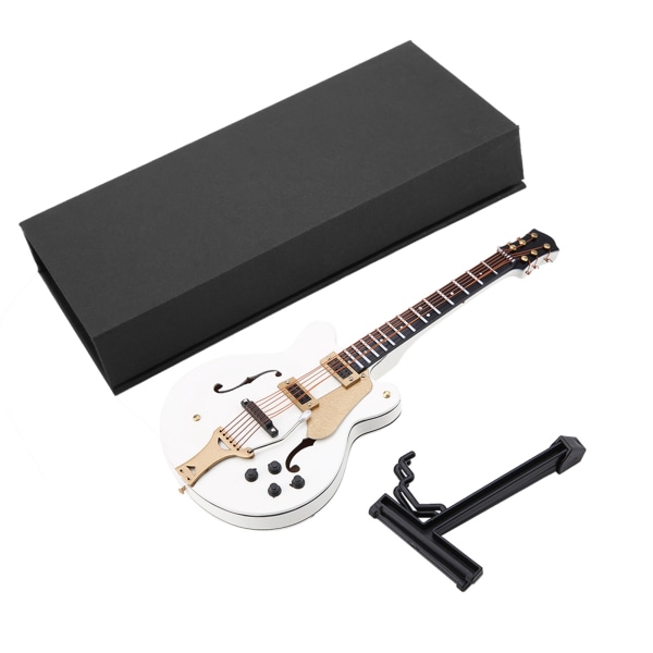 7in hvit miniatyr elektrisk gitar kopi med boks Instrument modell ornamenter julegaver