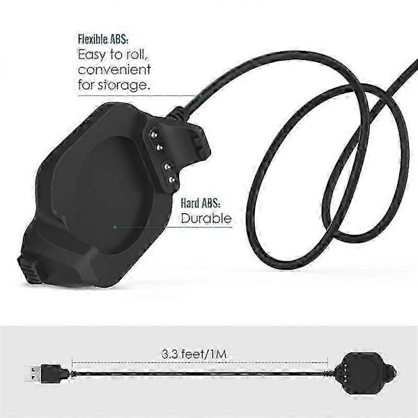 USB-oplader opladningskabel kompatibel med Forerunner 920XT Multisport GPS-ur