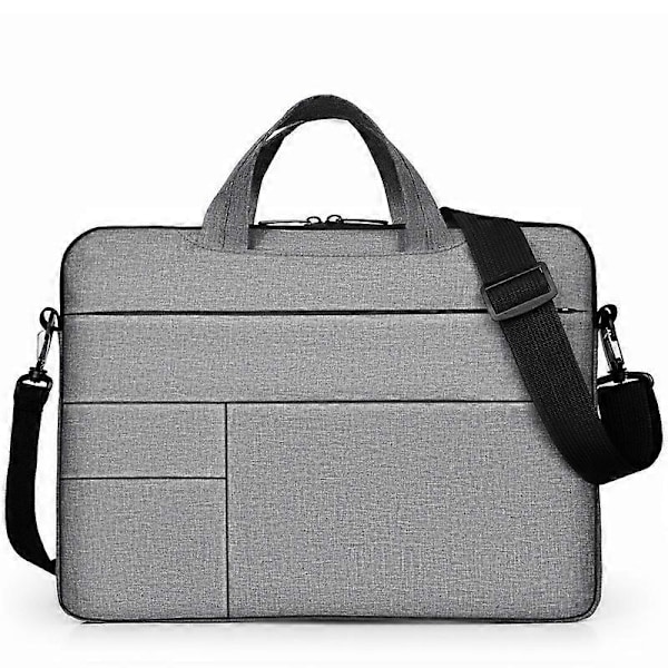 Laptop taske mode business computer skuldertaske tynd sektion Apple Xiaomi Huawei Asus laptop taske 14 tommer (sort med skulderrem)