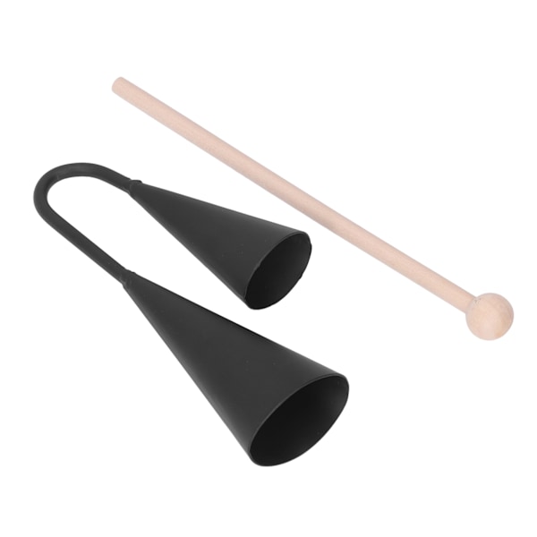 To-farvet Agogo-klokke Sort Metal Traditionel Latin Agogo Percussion Instrument med Træpind