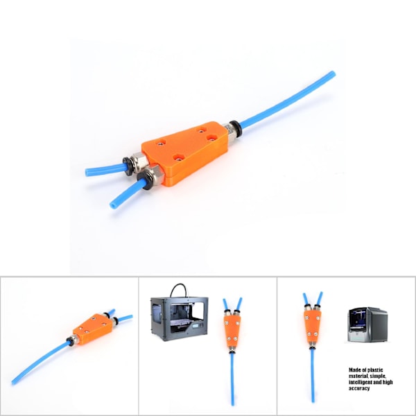 2 i 1 ut pneumatisk anslutningsmodul 3D-skrivartillbehör för Ender-3-extruder (slumpmässig färg)