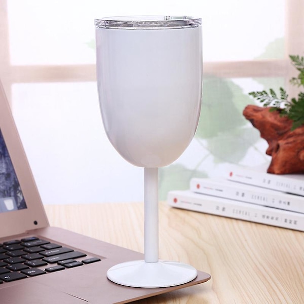 Isolerad Vinglas i Rostfritt Stål med Lock Premium Färgglad Goblet för Rött Vin 1 Styck