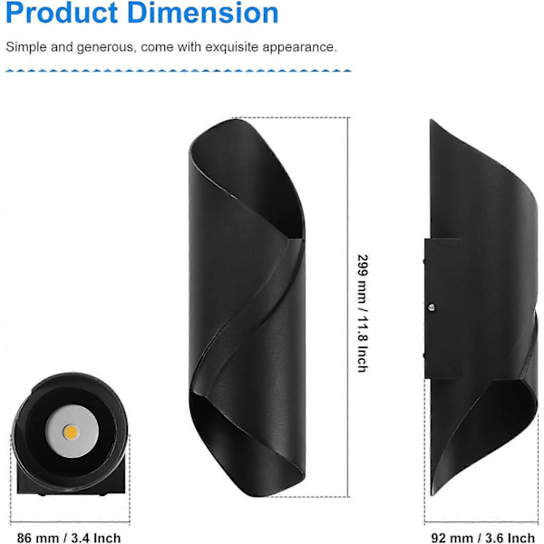 10W Kreativ Moderne LED Væglampe Aluminium LED Væglampe Indendørs Soveværelse Stue Entré Gang