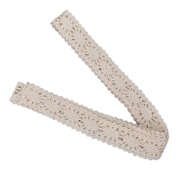 Spets Retro Tyg Handsömnad DIY Material Spets Bomullstråd Spets Juldekoration Beige