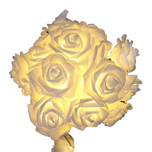 LED-rosblomster ljusslinga Simulerade rosblommor Fe-ljusslingor för bröllop Hemfest Dekoration 20 lampor 9,8ft