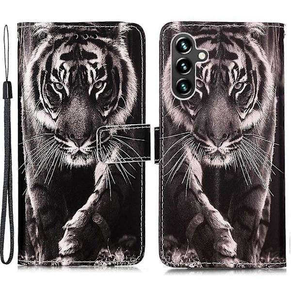 Til Samsung Galaxy A54 5g PU Læder Wallet Stand Telefon Cover Fuld Dækning Indre TPU Cover Zekai Tiger