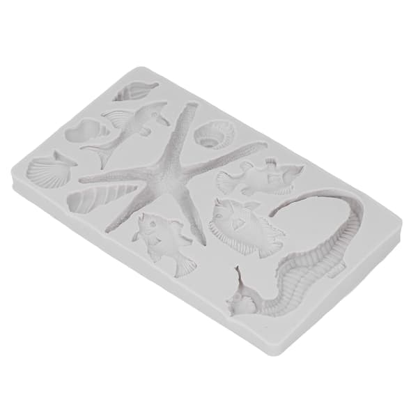 Silikonform Grå DIY Sjøstjerne Sjøhest Form Gjenbrukbar Non Stick Elastisk Silikon Kake Sjokolade Iskrem Fondantform