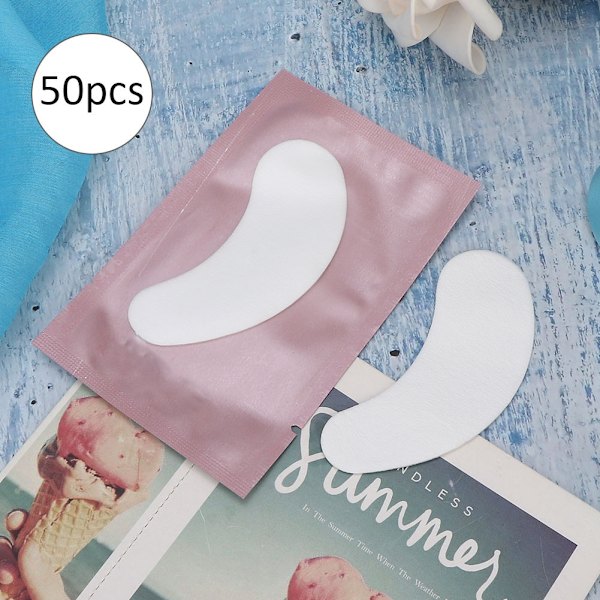 50 stk. øyenvippe-isolasjonspute for poding, sminke, øyenvippeforlengelse, klistremerke (rosa)