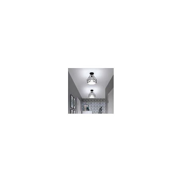 Retro Industriell Taklampa Burformad Diamant Metall Järn Ljuskrona Hänglampa Armatur för Vardagsrum Hall Sovrum Dekorera Hem Kök, Sva