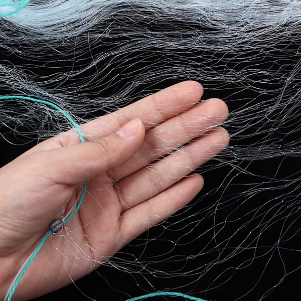 50m Längd 1,5m Höjd 3 lager Tungt fiskenät med flötfisketillbehör3 Finger