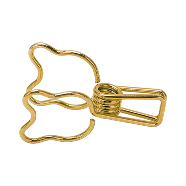 100 kpl Binder Clip Hollow Cartoon Bear Long Tail Metal Paper Clamps for Documents Tickets Certificates Gold