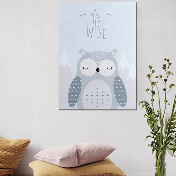 Tegneserie Dyremaleri Lærred Væg Billede Uindrammet Kunst til Børneværelse Hjem Indretning (02 21X30cm)