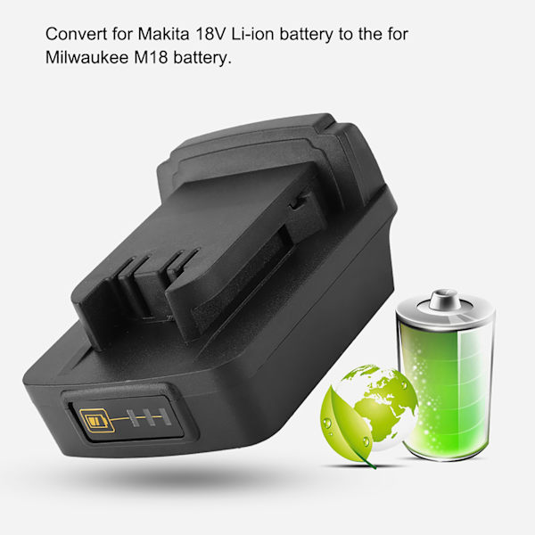 Laadukas 18V Li-Ion -akulle M18-akkusovittimelle -virtamuunnos
