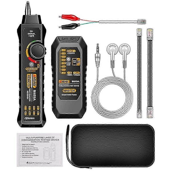 M469A Nettverkskabelfinner RJ45 RJ11 LAN Kabelfinner Tester Anti-Interferens Testinstrument
