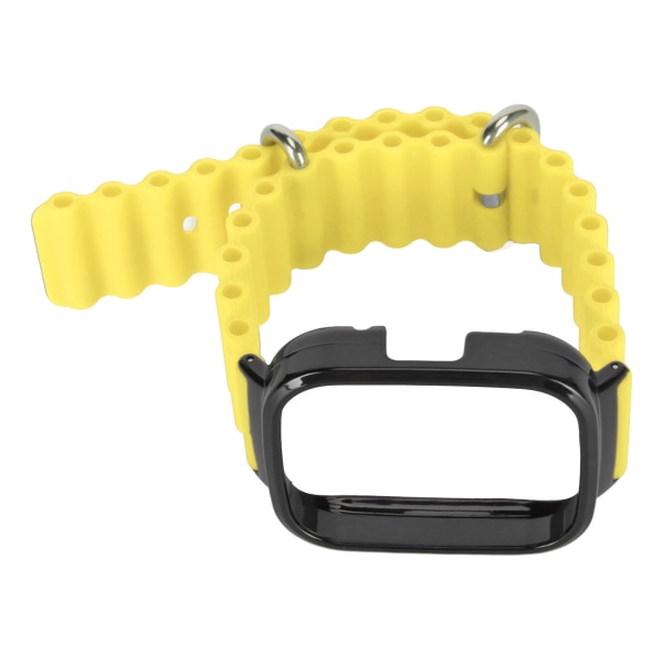 2 i 1 watch för Redmi Watch 3 Silikon Justerbar Smart Watch Armband med case Gul