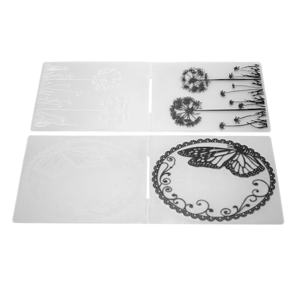 2 stk. prægemappe Mælkebøtte Sommerfugl prægemappe Skabelon til album Scrapbooking Papirkort Kunsthåndværk Dekoration