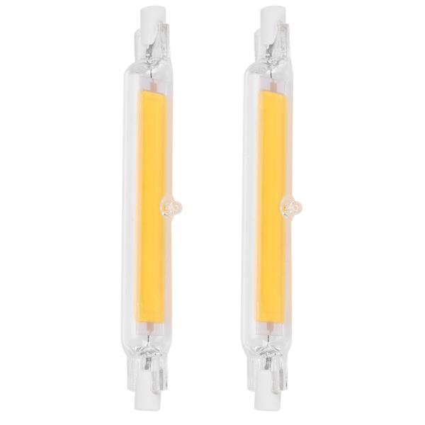 2 stk. R7S pære COB 15W dobbeltsidet lyskilde 118mm projektør tilbehør 220V varm hvid 3000K