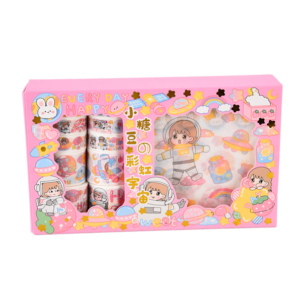 Hand Account Tape Sticker Söt Liten Jelly Bean Tape Sticker Set Hand Account Dekoration StickerRainbow Universe