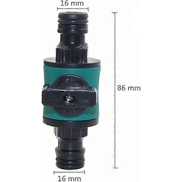 2 stk. 16 mm 2-vejs haveslange hurtigkobling, med afspærringsventil (2-vejs 16 mm)_SZXM