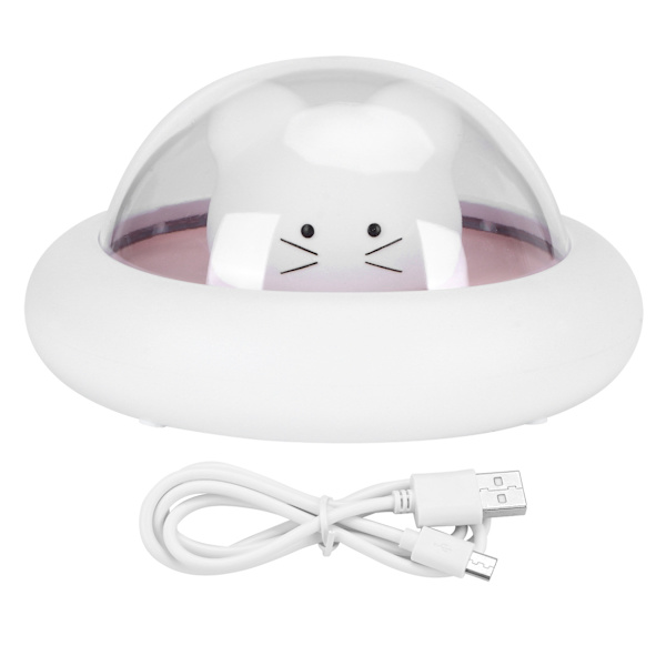 Mini nattlampa USB-laddning LED tecknad skrivbordslampa med touch-sensor för sovrumRosa