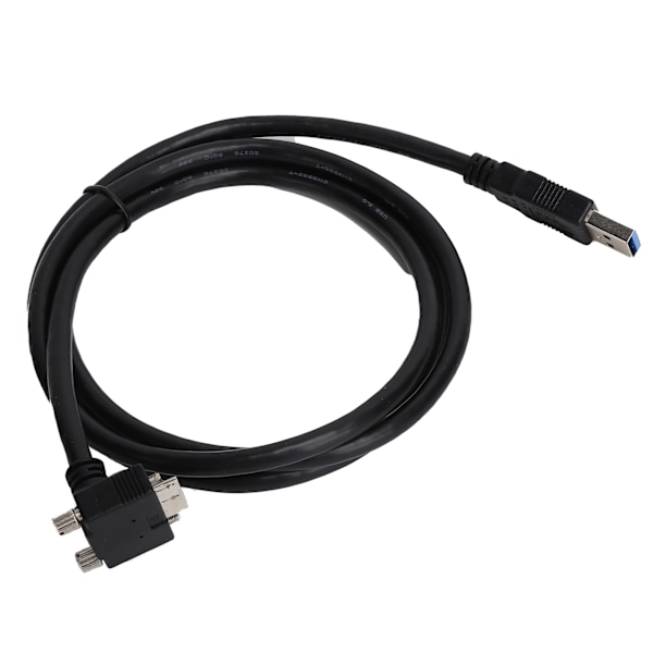 Micro-B uros USB-A 3.0 uros -kaapeli, kulmakytkentäsovitin, 1,2 m, musta