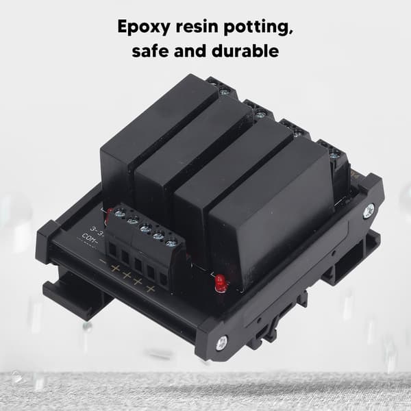 4P DC till DC Relämodul DIN-skena Solid State Relä Gemensam Negativ Terminal 3-32V Ingång 5-8A 5-60V Last