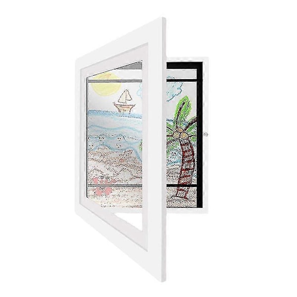 My Little Davinci Treramme for Bilder - Vis frem opptil 20 ark med kunstverk for barnekunst, hvit
