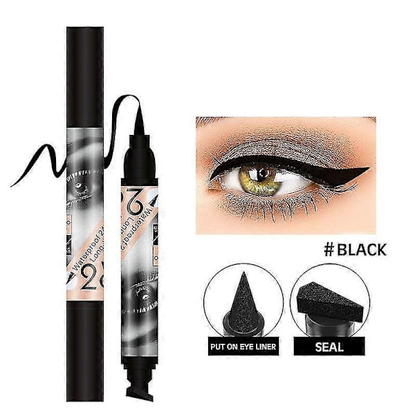 Eyeliner-leimasin, nestemäinen eyeliner-leimasin, siivekäs eyeliner-leimasin, vedenkestävä siivekäs eyeliner, kaksoiskärki, pitkäkestoinen, ei leviä