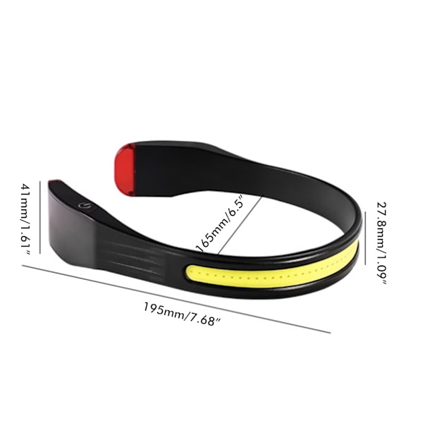 LED-huvudlampa, bärbar USB-uppladdningsbar COB-strålkastare, hängande nacklampa för utomhuslöpning, cykling, fiske, camping