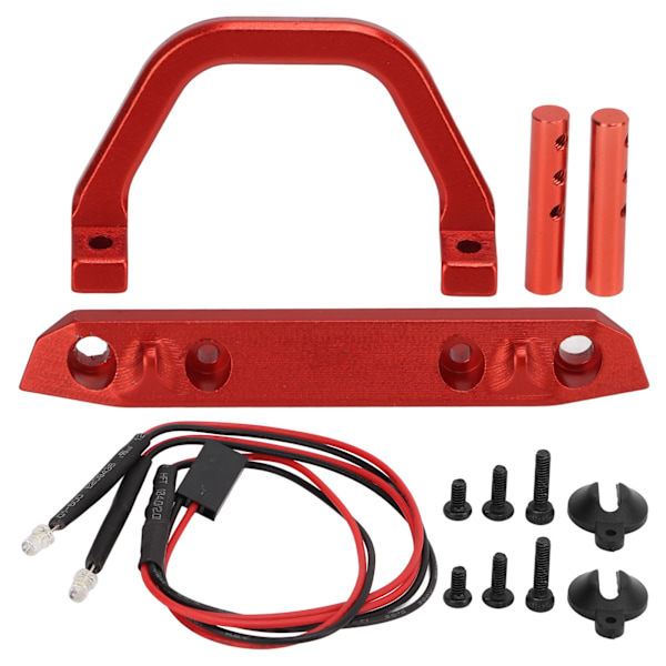 RC Metalli Alumiini Etupuskuri LED-valolla Vakaa RC Tarvikkeet Axial SCX24 1/24 Kauko-ohjattava Auto Punainen R