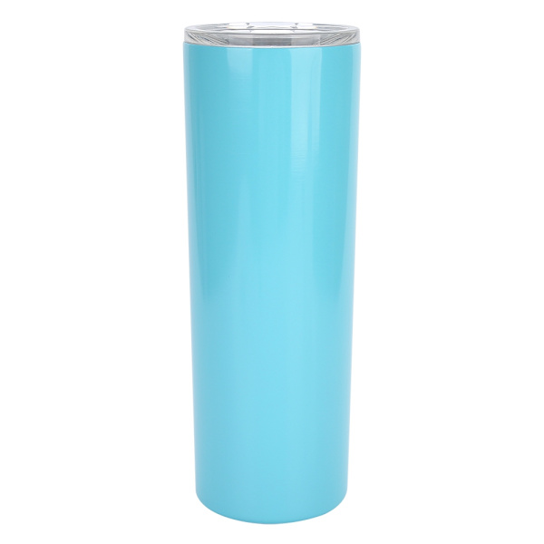 20oz Reisekrus i rustfritt stål med lokk for kaffe, te, drikkevarer, varme eller kalde drikker, lyseblå