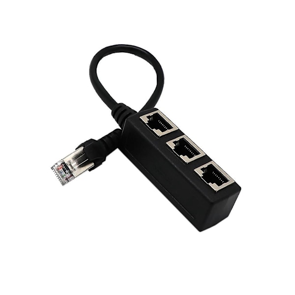RJ45 Ethernet-jakaja, 1 urosliitäntä 3 naarasliitäntään LAN-sovitinkaapeli Super Cat5:lle, Cat5e:lle, Cat6:lle, Cat7:lle Ethernet-pistorasian liitäntää varten
