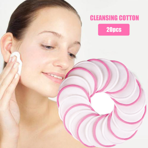 Återanvändbara sminkborttagningsdynor 3 lager runda tvättbara ansiktsservetter med mesh
