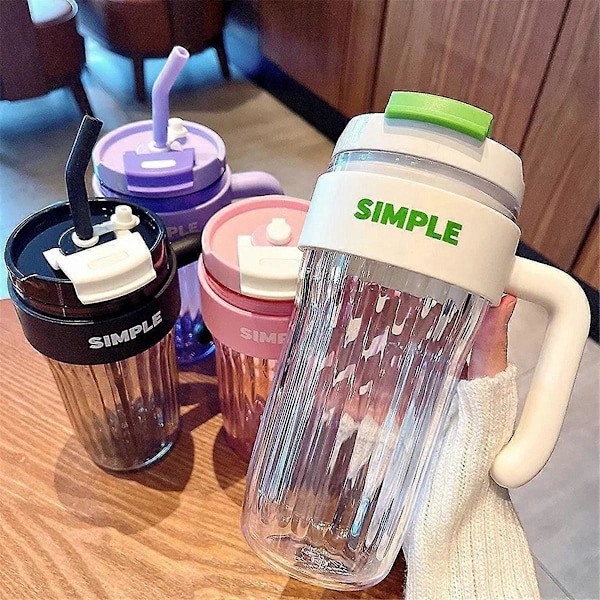 Enkel Stor Kapacitet Praktisk Plastmugg Flicka Kontorsmugg Svart