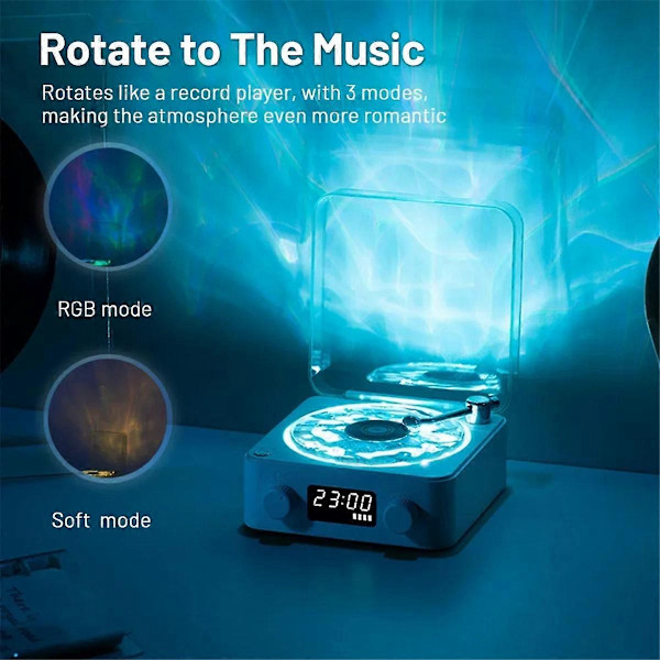 KW03 Retro Vinyylilevykaiutin RGB Langaton Bluetooth 5.0 Vihreä