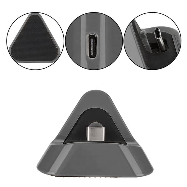 Bærbar trekantet Type C opladningsbase metalbundoplader til Switch / Lite Host (grå)