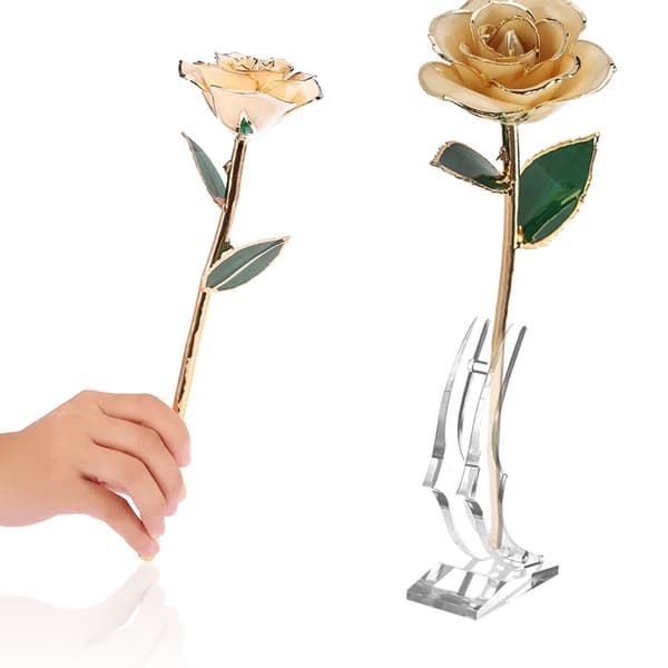 Gullrose 24K gullbelagt rosegavepynt til bursdag, jubileum, Valentinsdag