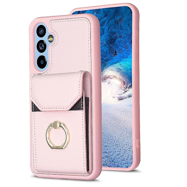För Samsung Galaxy A54 5g Ställ PU Läder+TPU Skal Mobilskal Korthållare - B6 Rosa