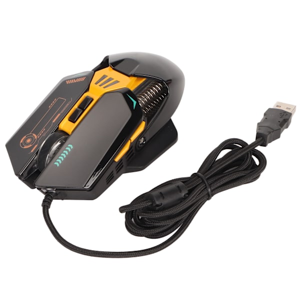 Kablet mus ergonomisk RGB baggrundsbelyst justerbar DPI 7 programmerbare knapper gaming mus til gaming kontor studie sort